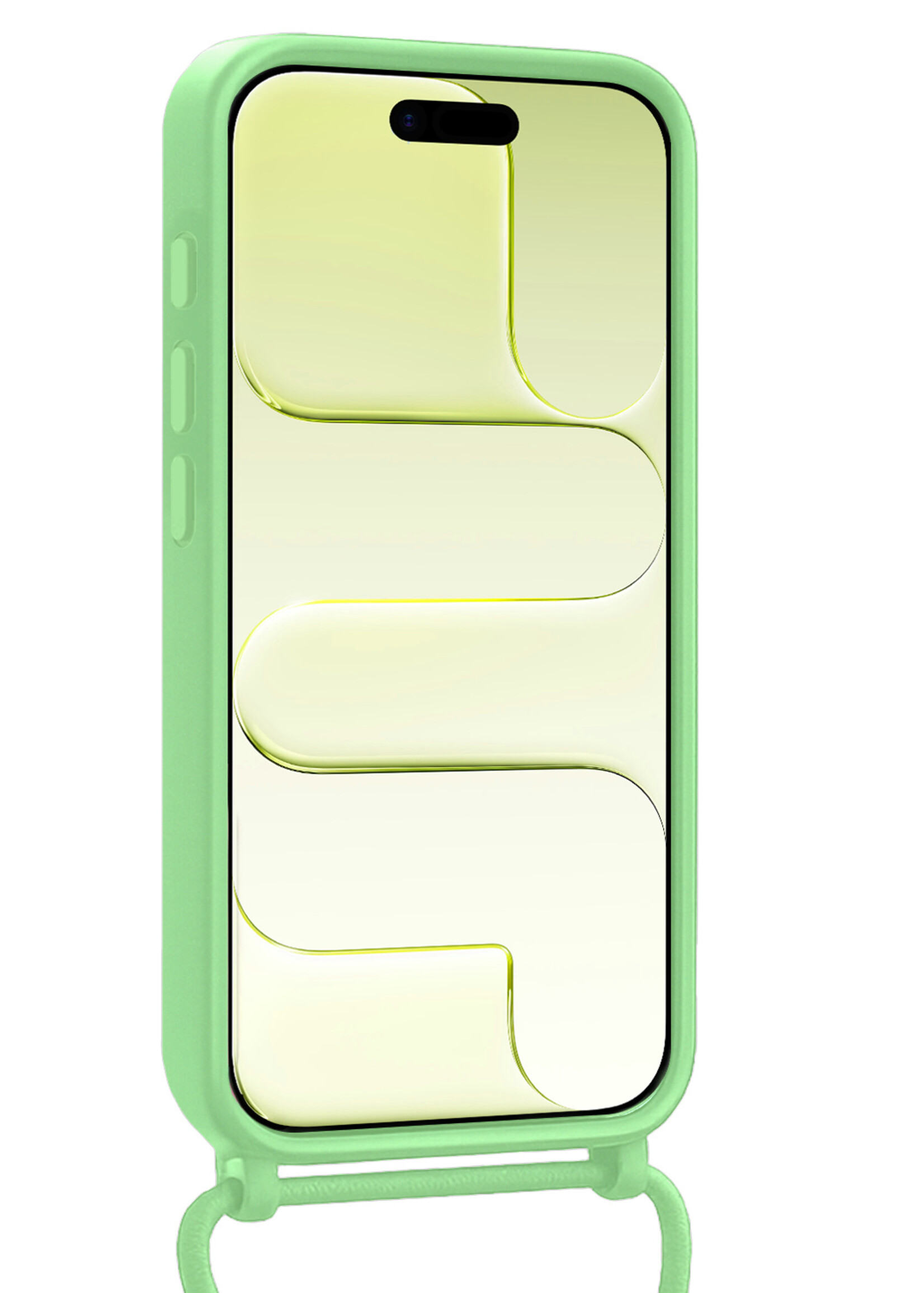 LUQ LUQ iPhone Air Hoesje Pashouder met Koord Met Screenprotector - Groen