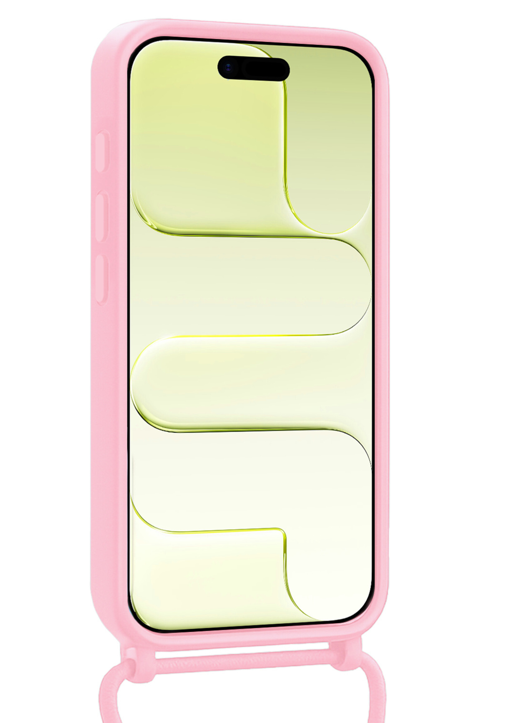 LUQ LUQ iPhone Air Hoesje Pashouder met Koord - Lichtroze