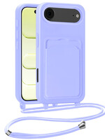LUQ LUQ iPhone Air Hoesje Pashouder met Koord - Lila