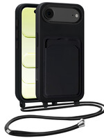 LUQ LUQ iPhone Air Hoesje Pashouder met Koord - Zwart