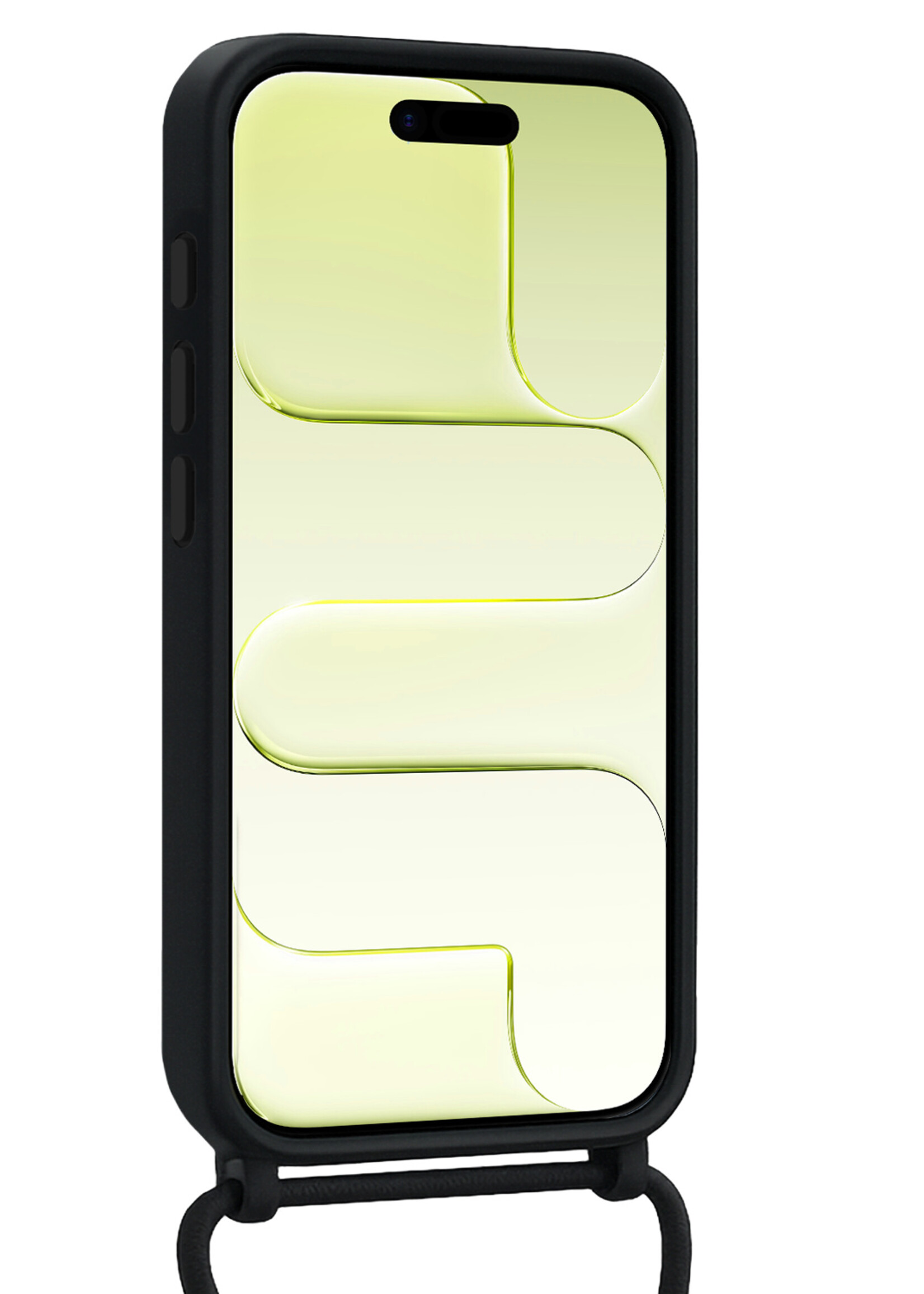 LUQ LUQ iPhone Air Hoesje Pashouder met Koord Met 2x Screenprotector - Zwart