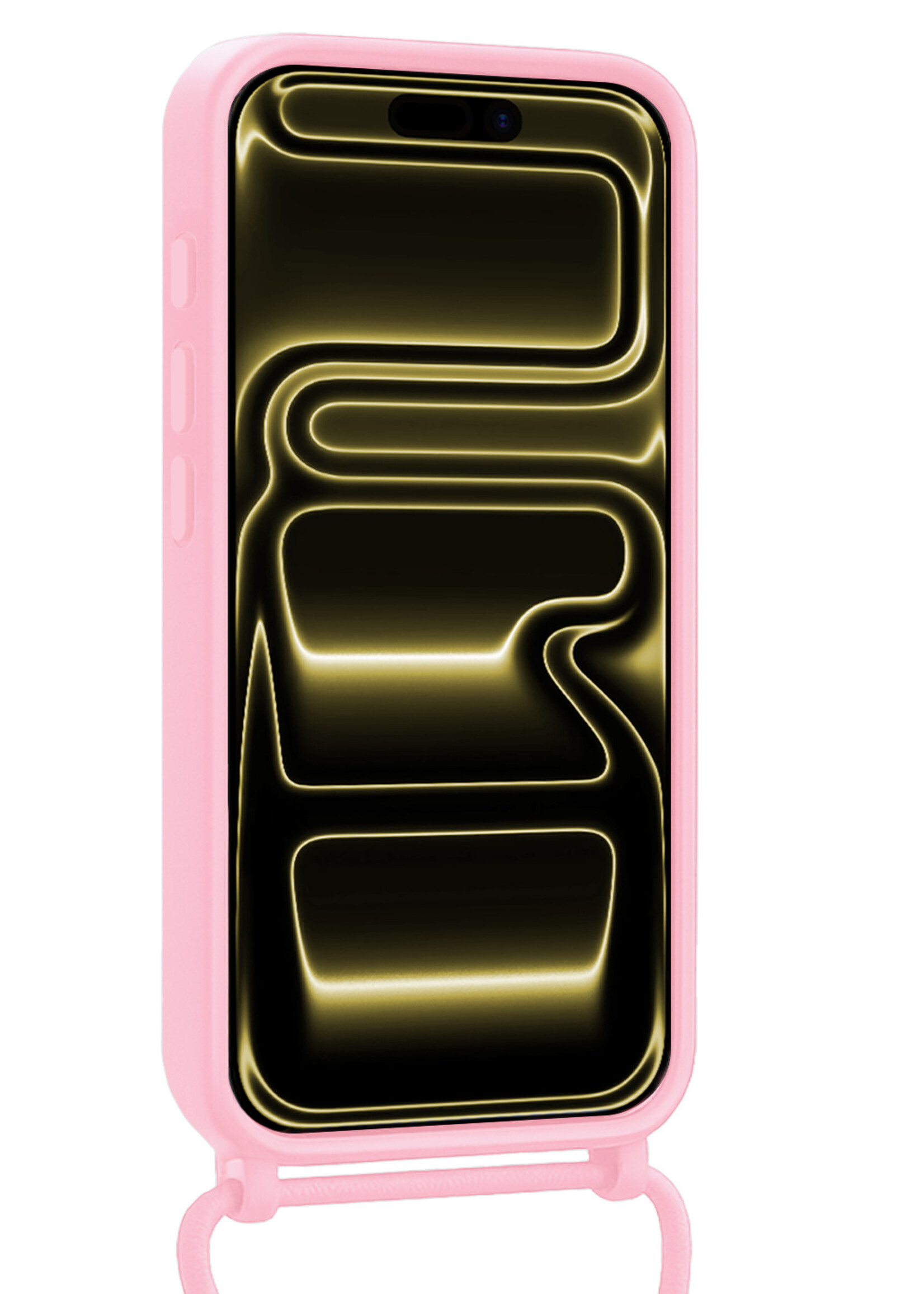 LUQ LUQ iPhone 17 Pro Hoesje Pashouder met Koord - Lichtroze