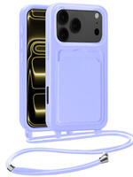 LUQ LUQ iPhone 17 Pro Hoesje Pashouder met Koord - Lila