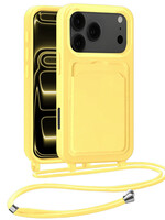 LUQ LUQ iPhone 17 Pro Max Hoesje Pashouder met Koord - Geel