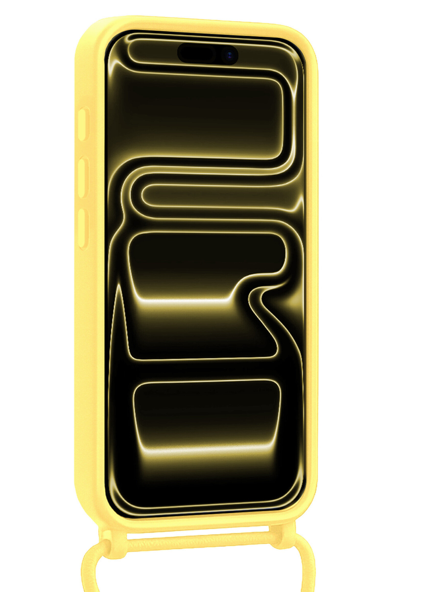 LUQ LUQ iPhone 17 Pro Max Hoesje Pashouder met Koord - Geel - 2 PACK