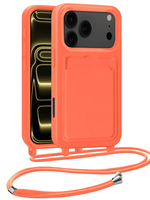 LUQ LUQ iPhone 17 Pro Max Hoesje Pashouder met Koord - Papaya