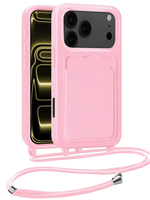 LUQ LUQ iPhone 17 Pro Max Hoesje Pashouder met Koord - Lichtroze