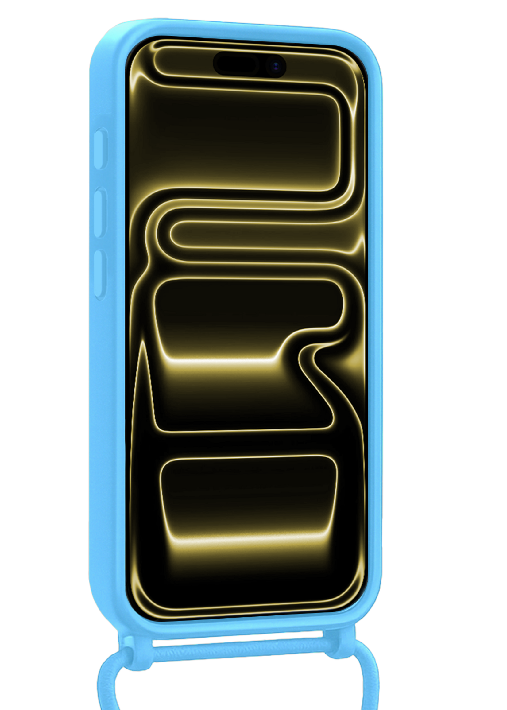 LUQ LUQ iPhone 17 Pro Max Hoesje Pashouder met Koord - Lichtblauw