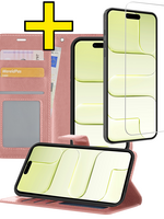 LUQ LUQ iPhone Air Hoesje Bookcase Met Screenprotector - Rose Goud