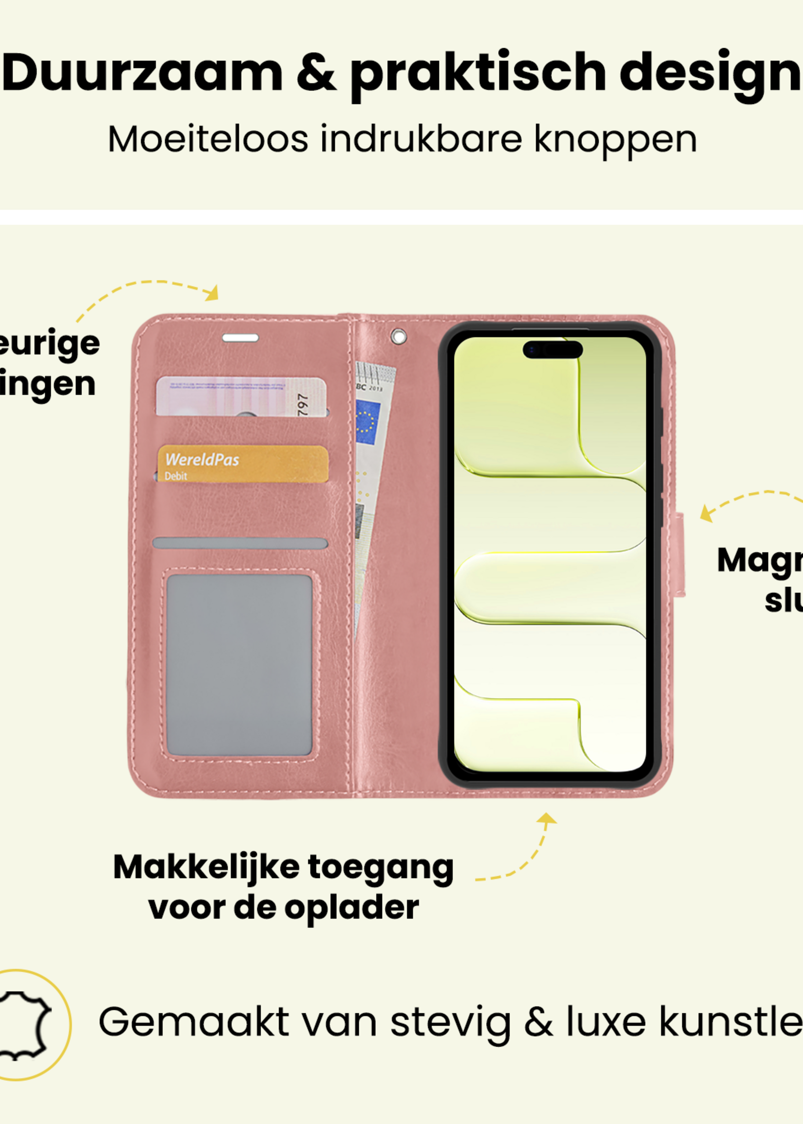 LUQ LUQ iPhone Air Hoesje Bookcase - Rose Goud