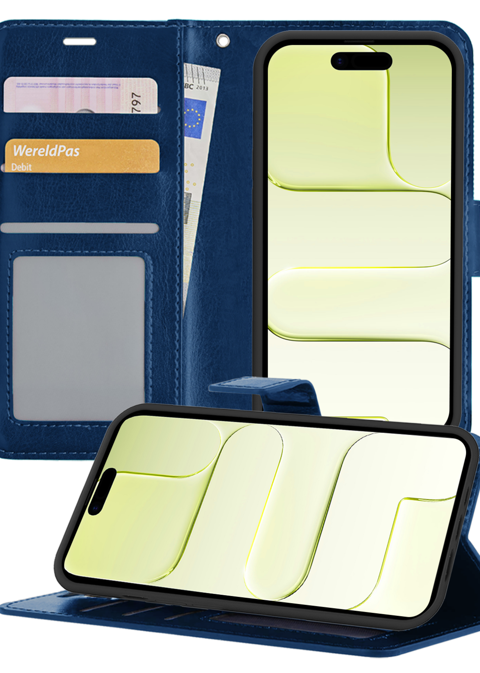 LUQ LUQ iPhone Air Hoesje Bookcase - Donkerblauw