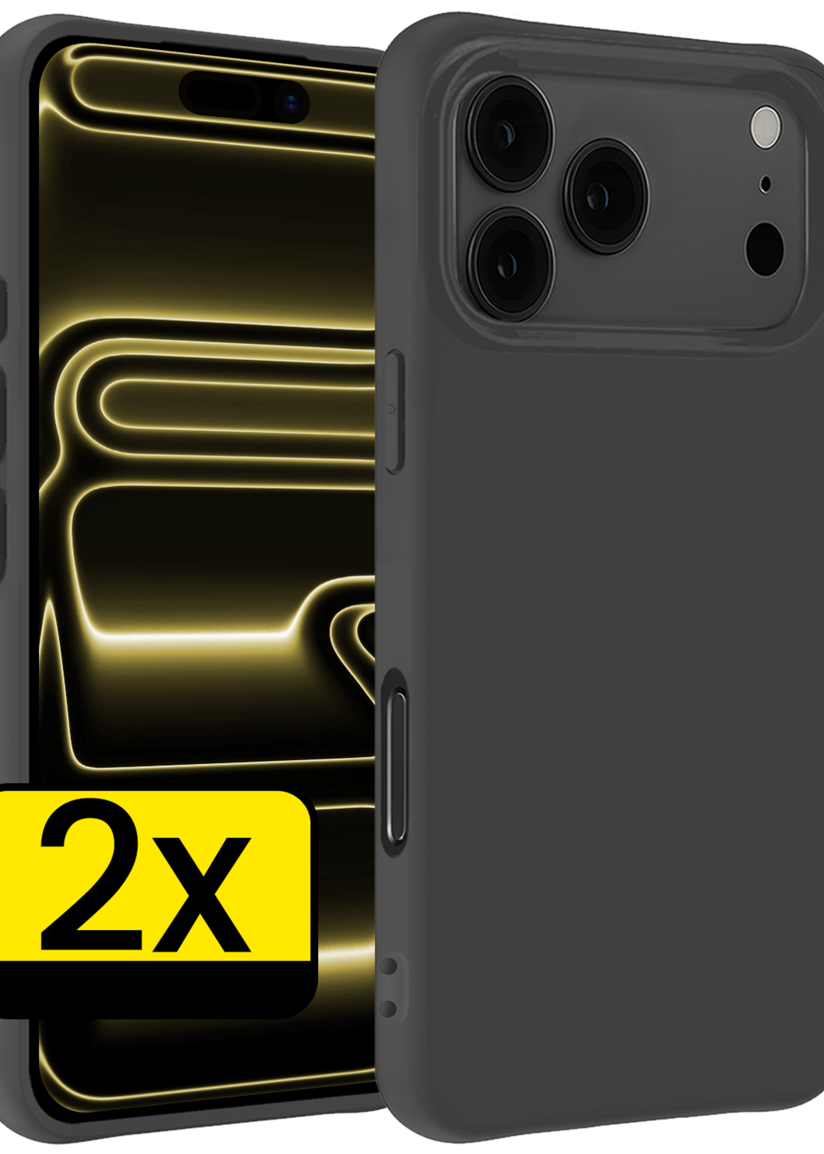 LUQ LUQ iPhone 17 Pro Max Hoesje Siliconen - Zwart - 2 PACK