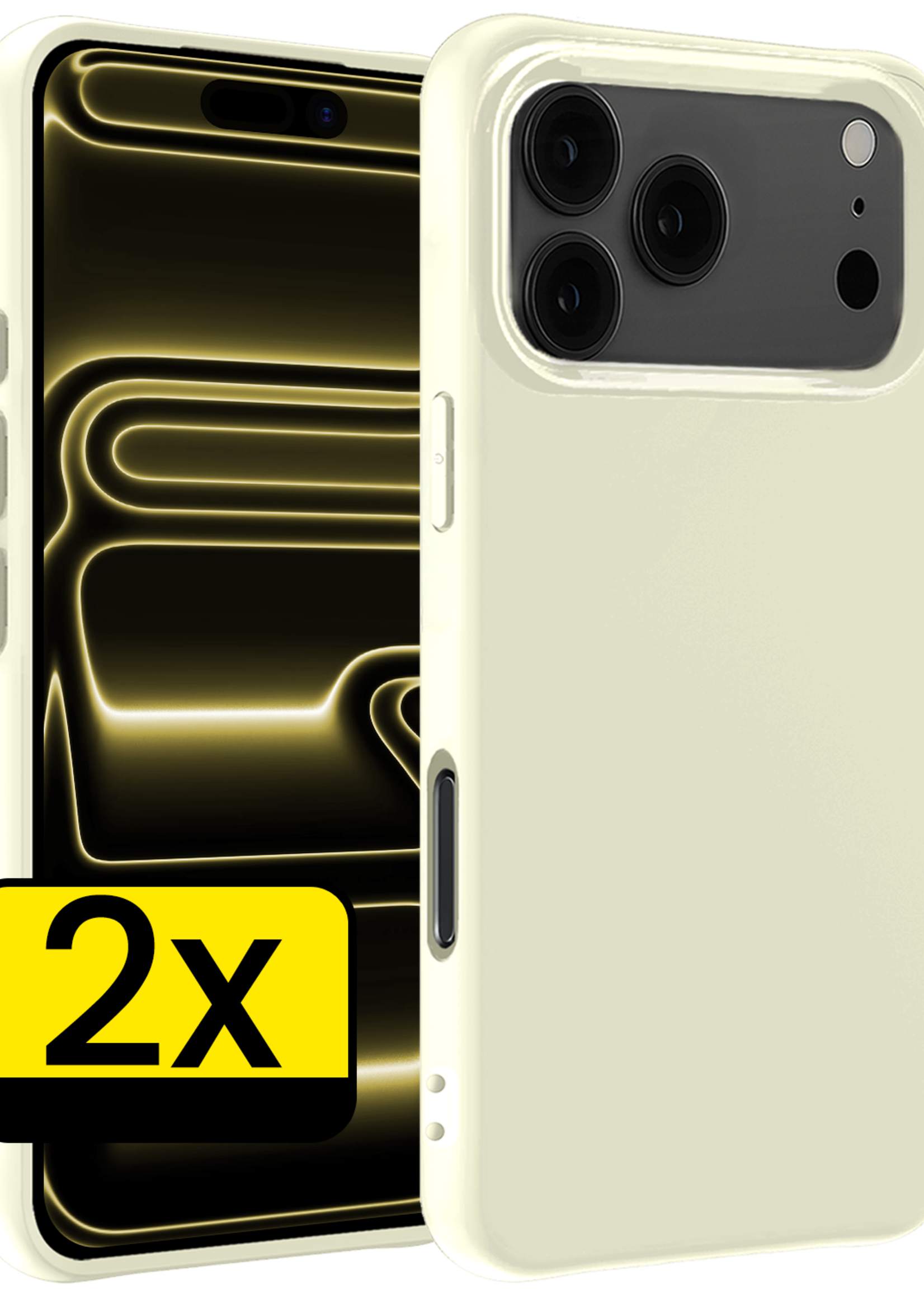 LUQ LUQ iPhone 17 Pro Max Hoesje Siliconen - Wit - 2 PACK