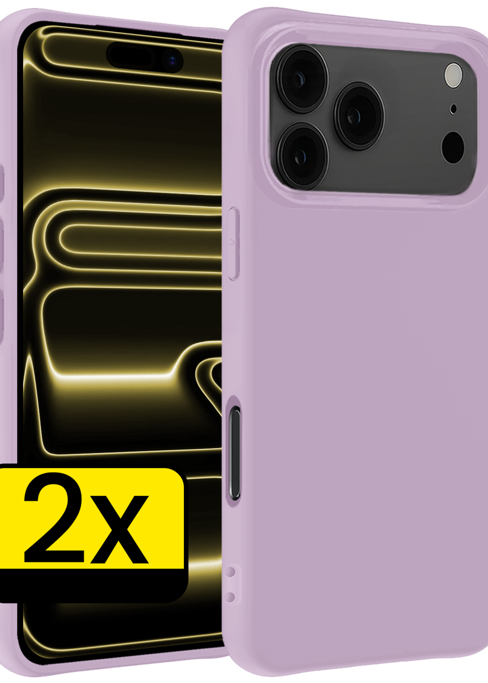 LUQ LUQ iPhone 17 Pro Max Hoesje Siliconen - Lila - 2 PACK
