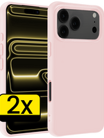 LUQ LUQ iPhone 17 Pro Max Hoesje Siliconen - Lichtroze - 2 PACK
