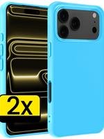 LUQ LUQ iPhone 17 Pro Max Hoesje Siliconen - Lichtblauw - 2 PACK