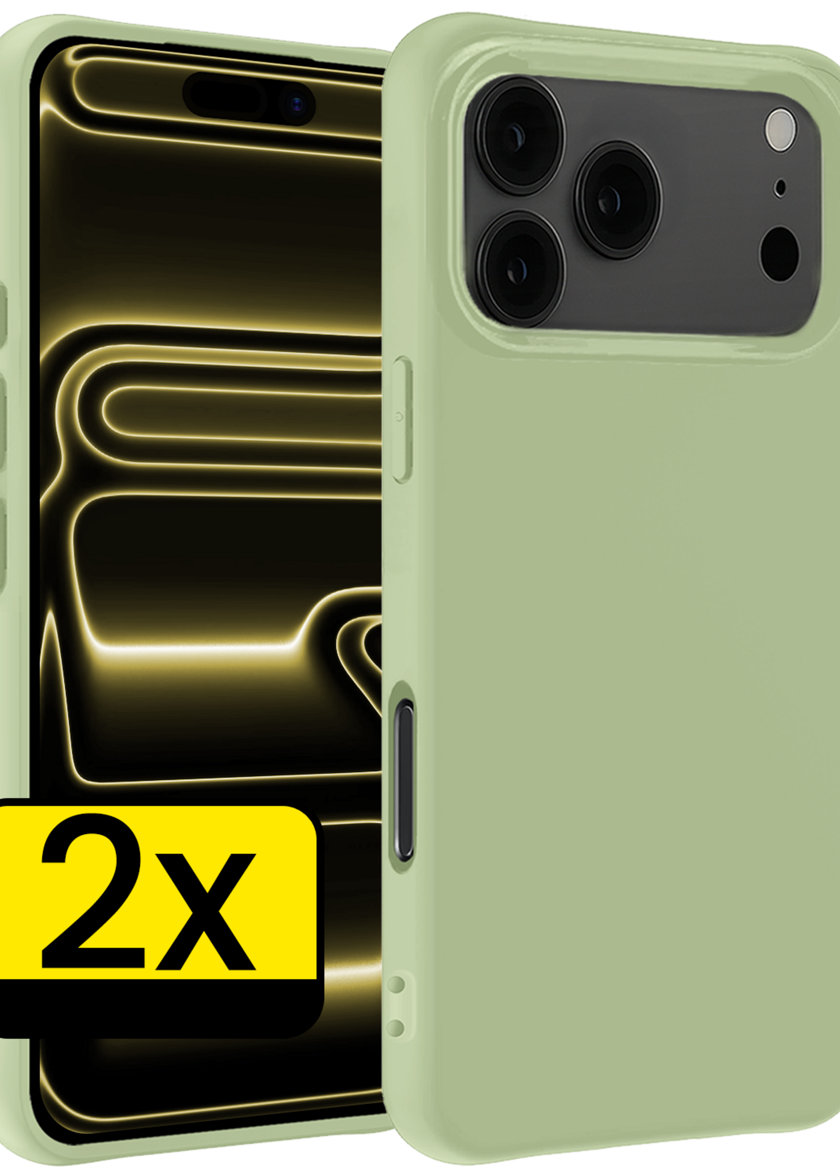 LUQ LUQ iPhone 17 Pro Max Hoesje Siliconen - Groen - 2 PACK