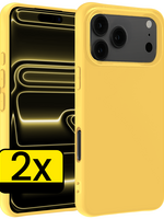 LUQ LUQ iPhone 17 Pro Max Hoesje Siliconen - Geel - 2 PACK