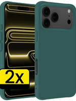 LUQ LUQ iPhone 17 Pro Max Hoesje Siliconen - Donkergroen - 2 PACK