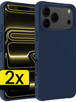 LUQ LUQ iPhone 17 Pro Max Hoesje Siliconen - Donkerblauw - 2 PACK