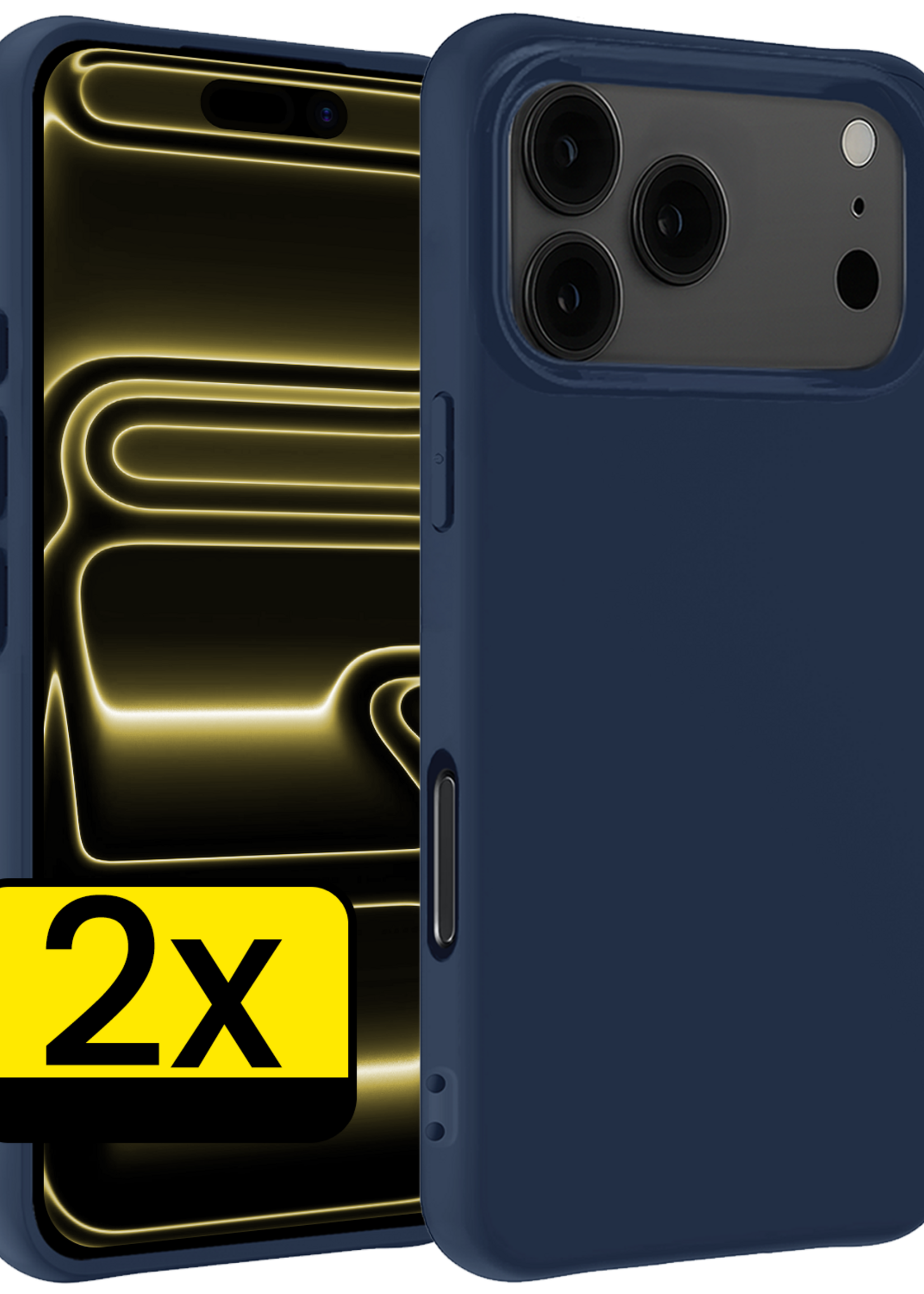 LUQ LUQ iPhone 17 Pro Max Hoesje Siliconen - Donkerblauw - 2 PACK