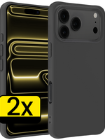LUQ LUQ iPhone 17 Pro Hoesje Siliconen - Zwart - 2 PACK