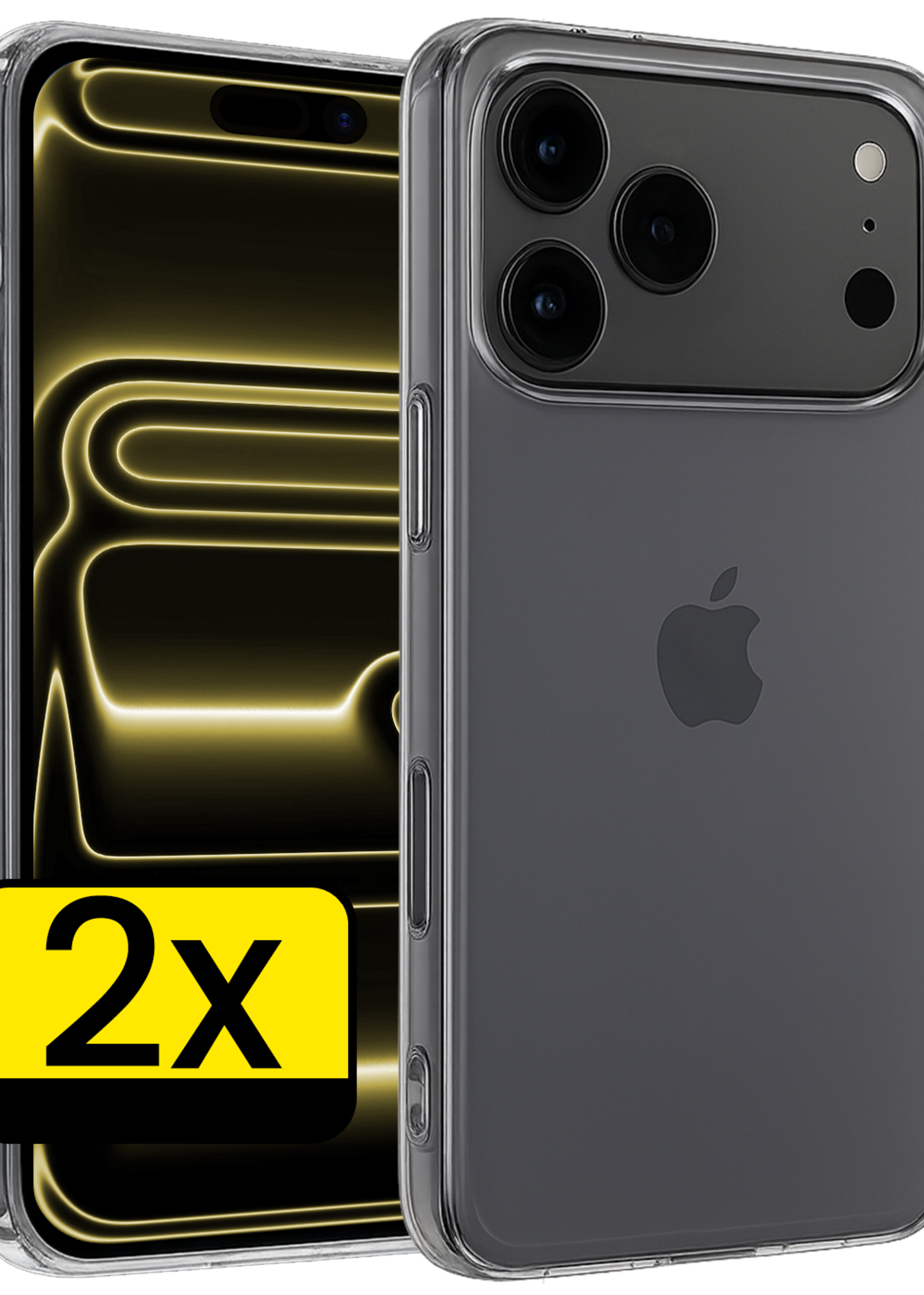 LUQ LUQ iPhone 17 Pro Hoesje Siliconen - Transparant - 2 PACK