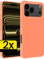 LUQ LUQ iPhone 17 Pro Hoesje Siliconen - Perzik - 2 PACK
