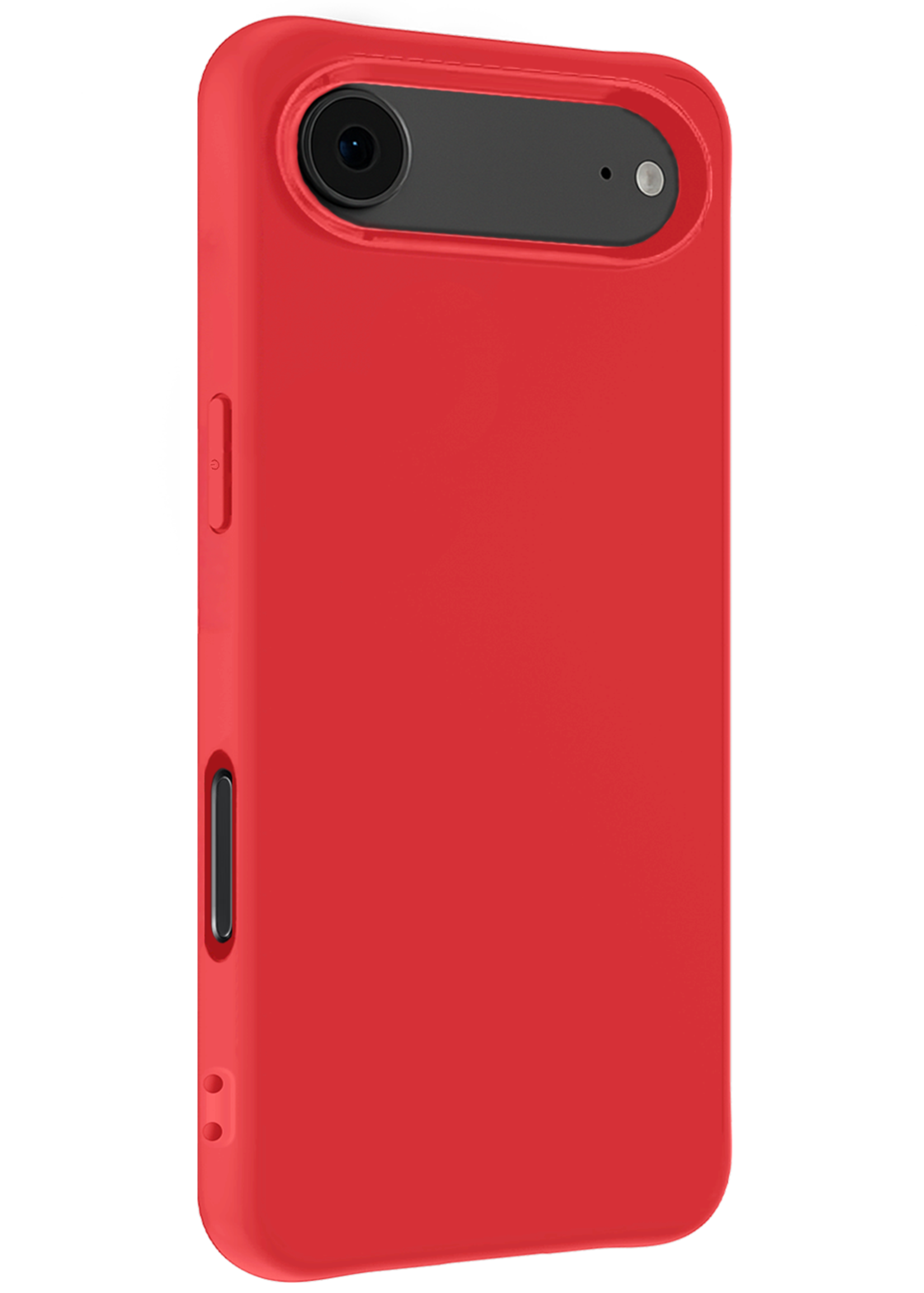 LUQ LUQ iPhone Air Hoesje Siliconen Met Screenprotector Met Dichte Notch - Rood