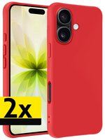 LUQ LUQ iPhone 17 Hoesje Siliconen - Rood - 2 PACK