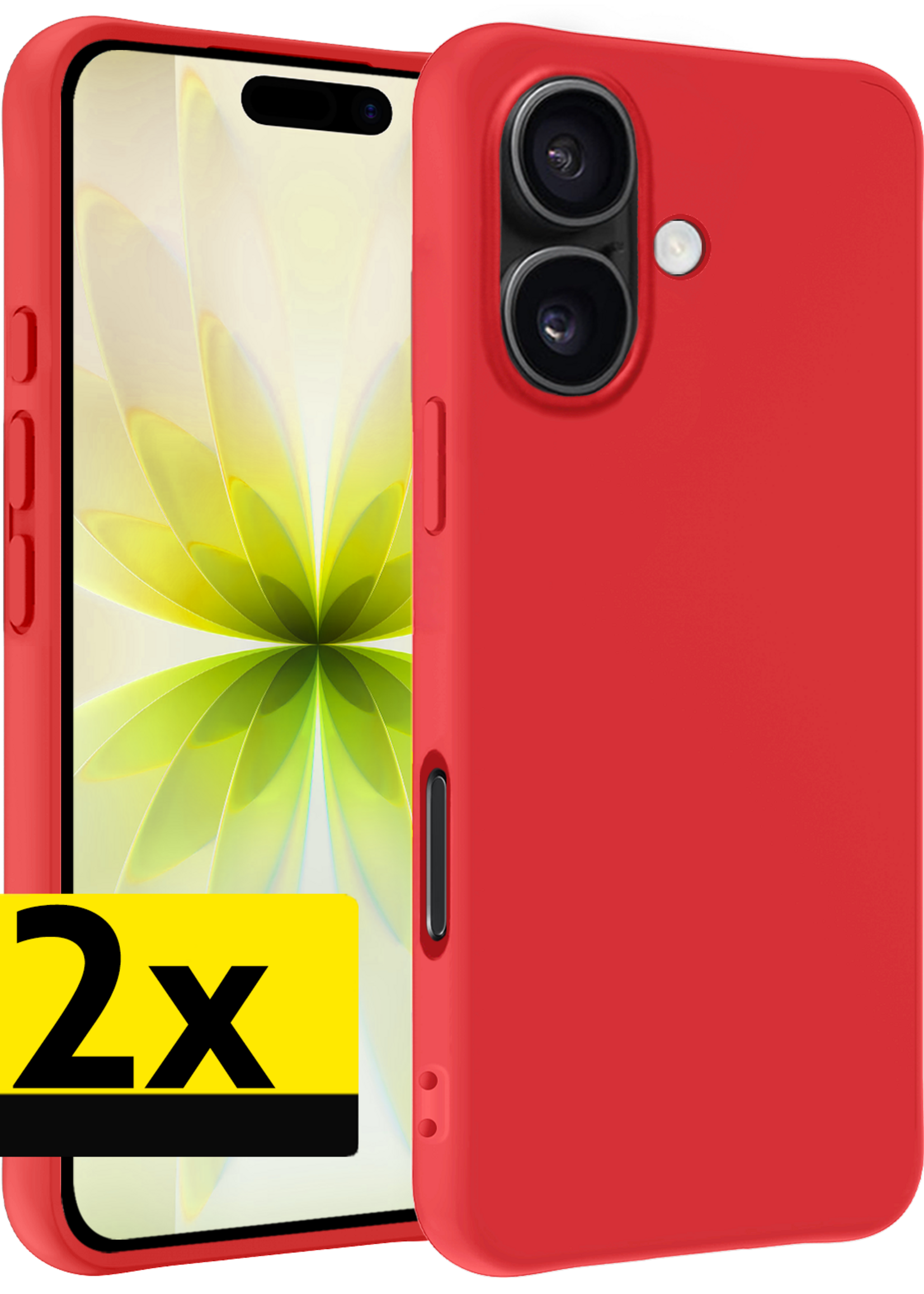 LUQ LUQ iPhone 17 Hoesje Siliconen - Rood - 2 PACK