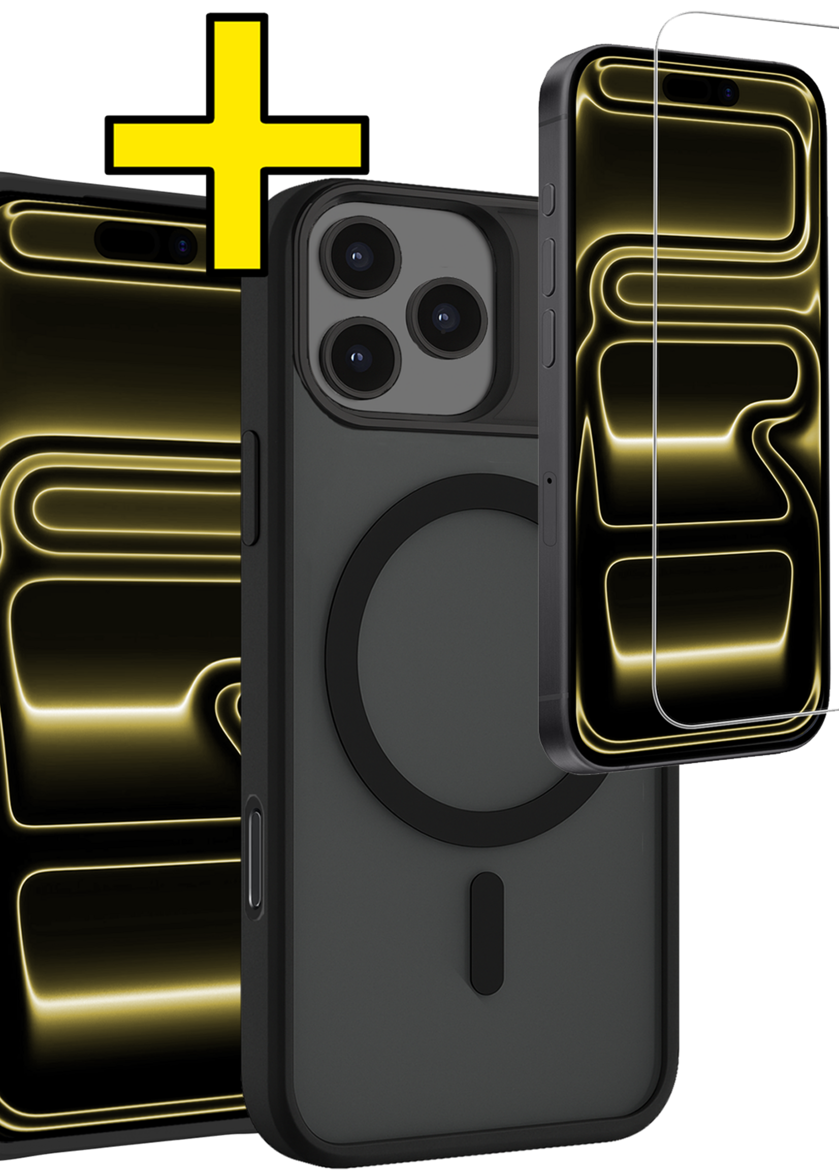 LUQ LUQ iPhone 17 Pro Magsafe Hoesje Zwart Met Screenprotector