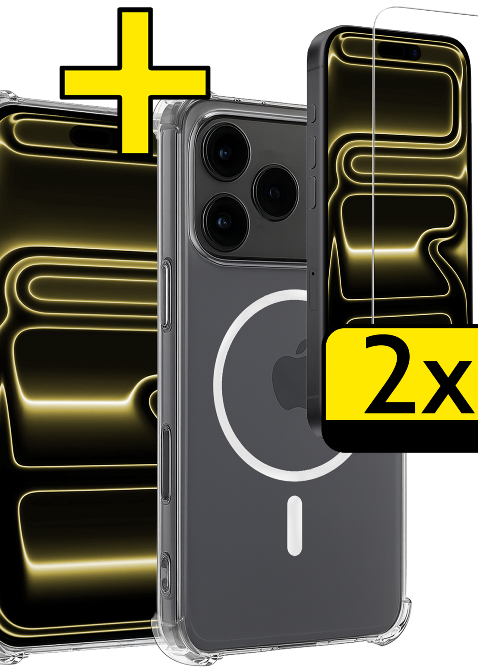 LUQ LUQ iPhone 17 Pro Max Magsafe Hoesje Transparant Met 2x Screenprotector