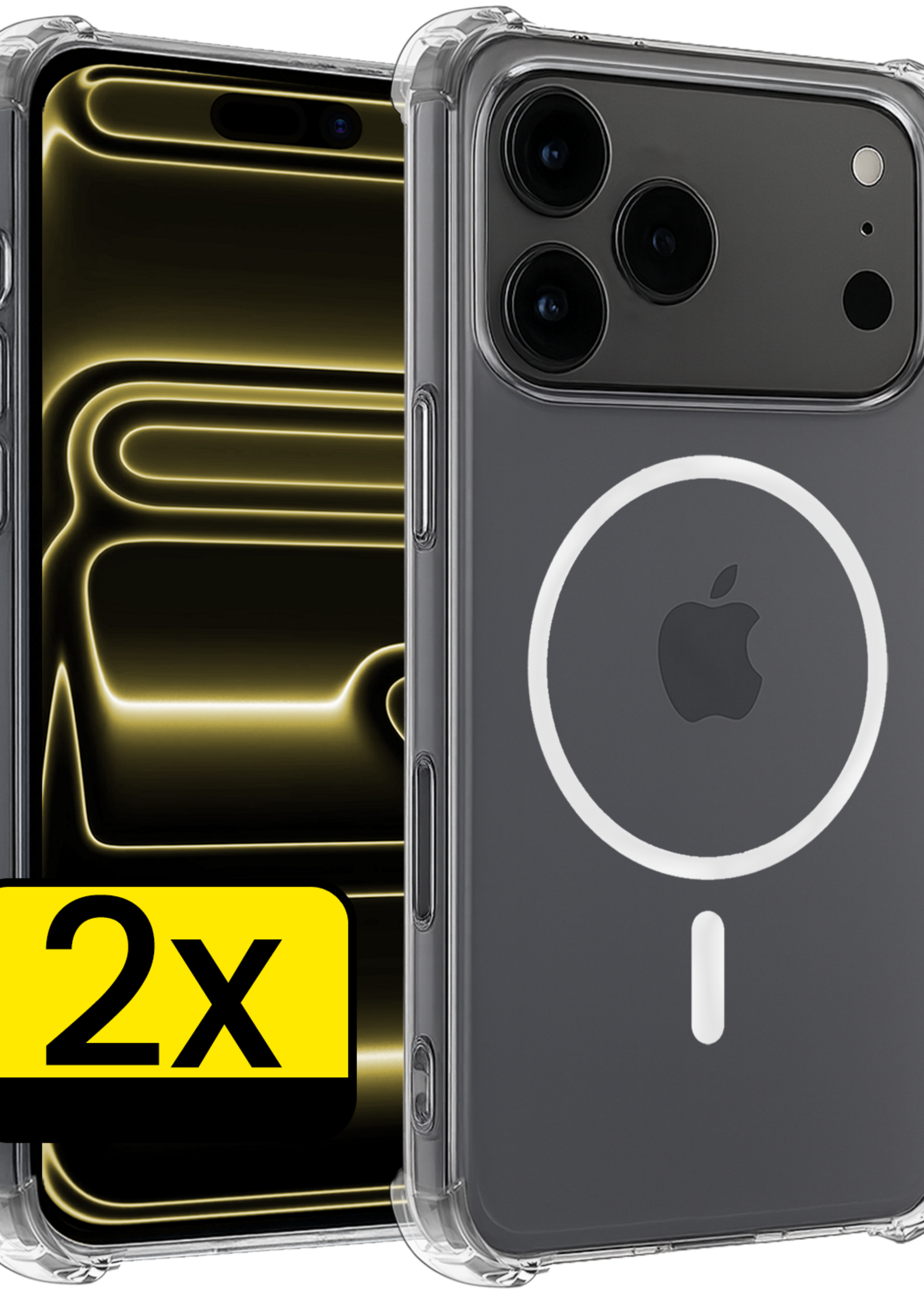 LUQ LUQ iPhone 17 Pro Magsafe Hoesje - Transparant - 2 PACK