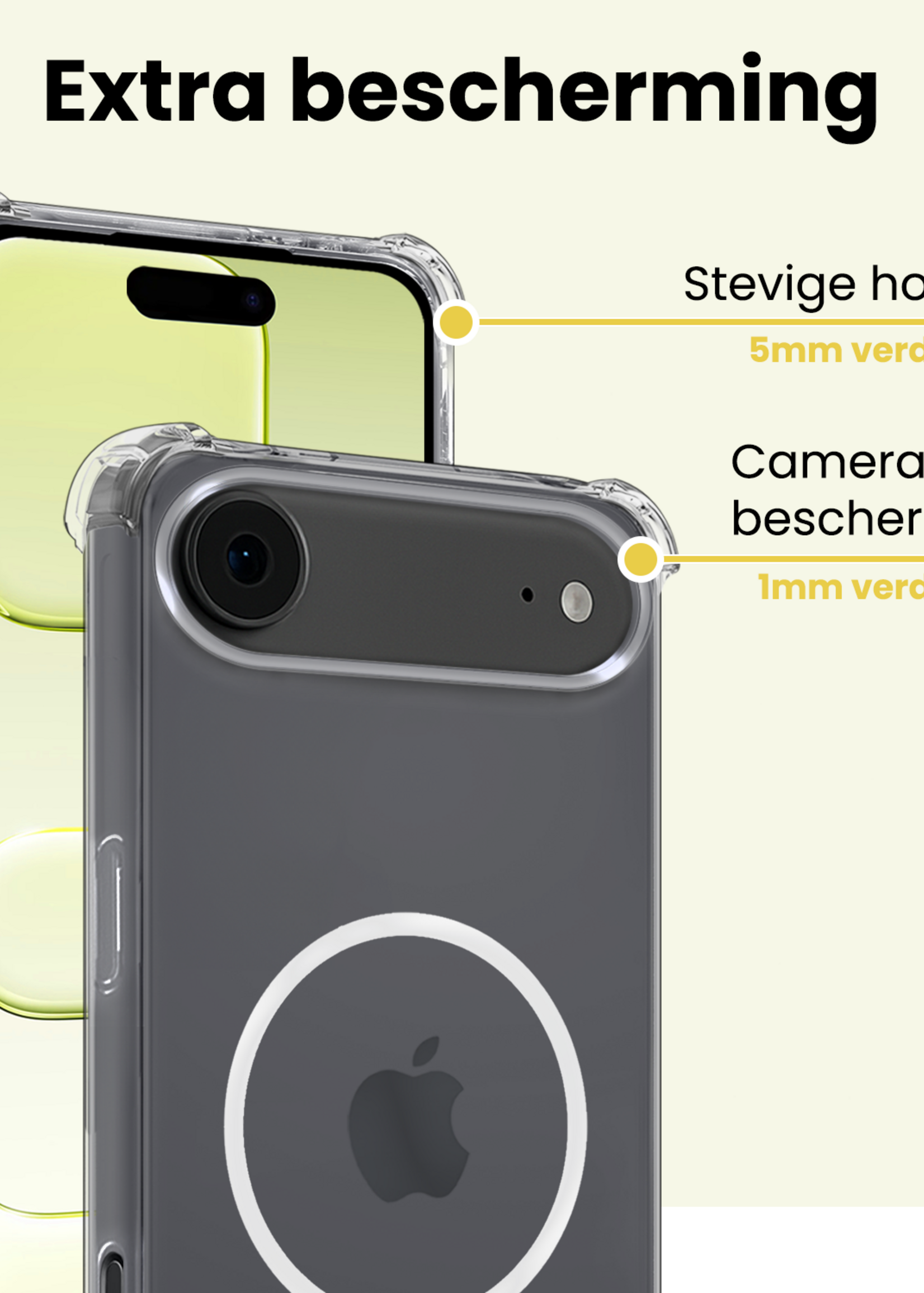 LUQ LUQ iPhone Air Magsafe Hoesje Transparant Met 2x Screenprotector