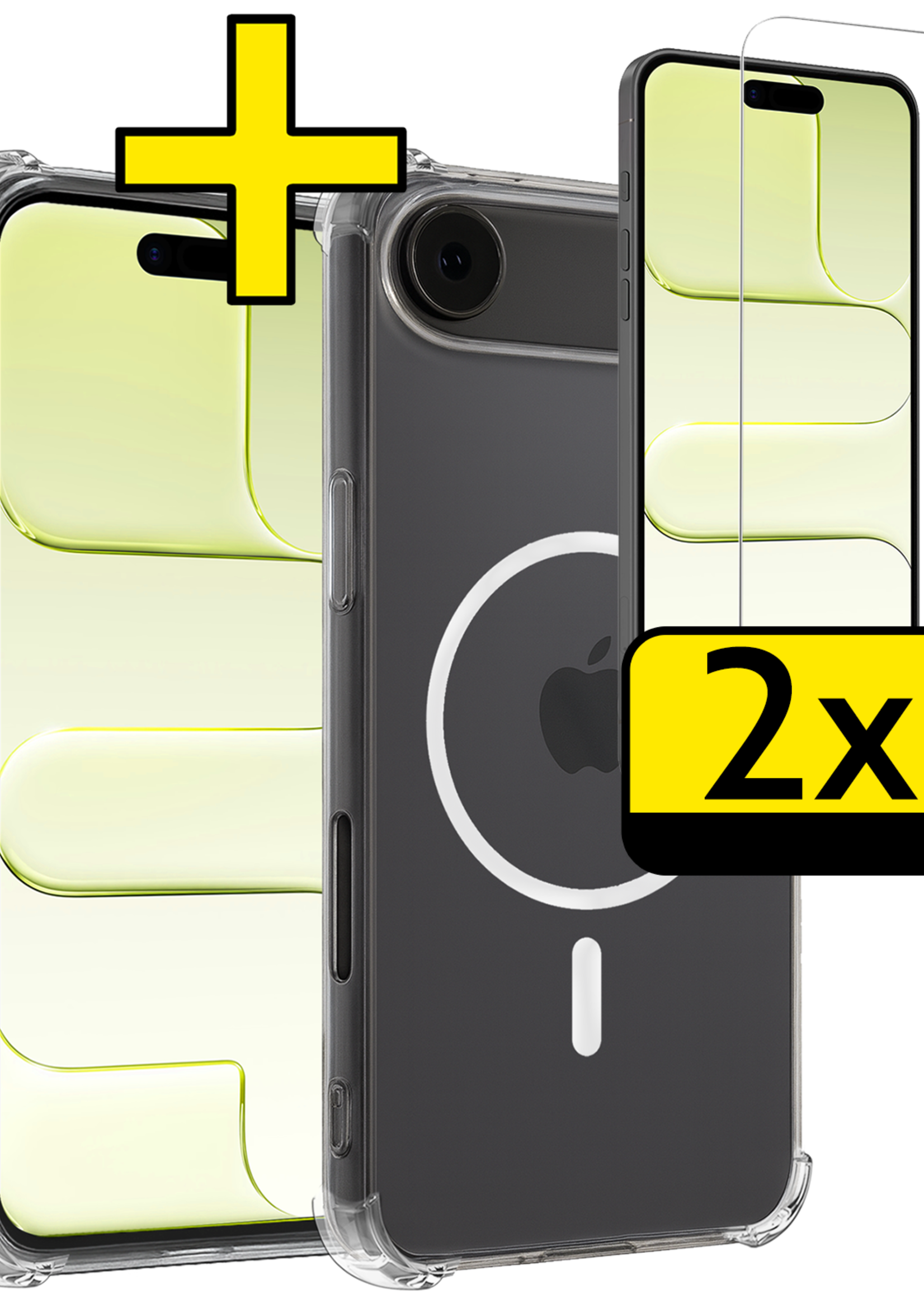 LUQ LUQ iPhone Air Magsafe Hoesje Transparant Met 2x Screenprotector