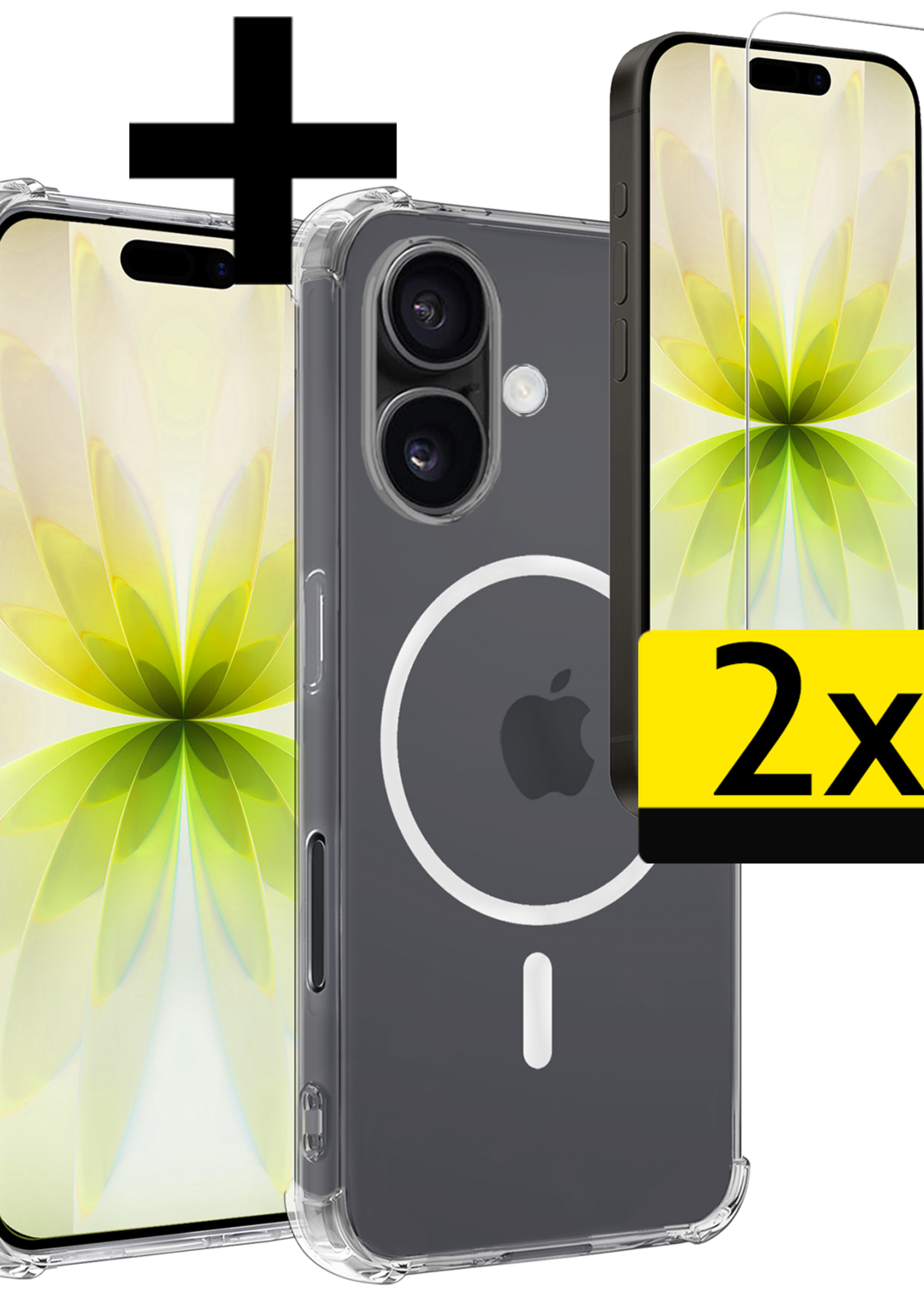 LUQ LUQ iPhone 17 Magsafe Hoesje Transparant Met 2x Screenprotector