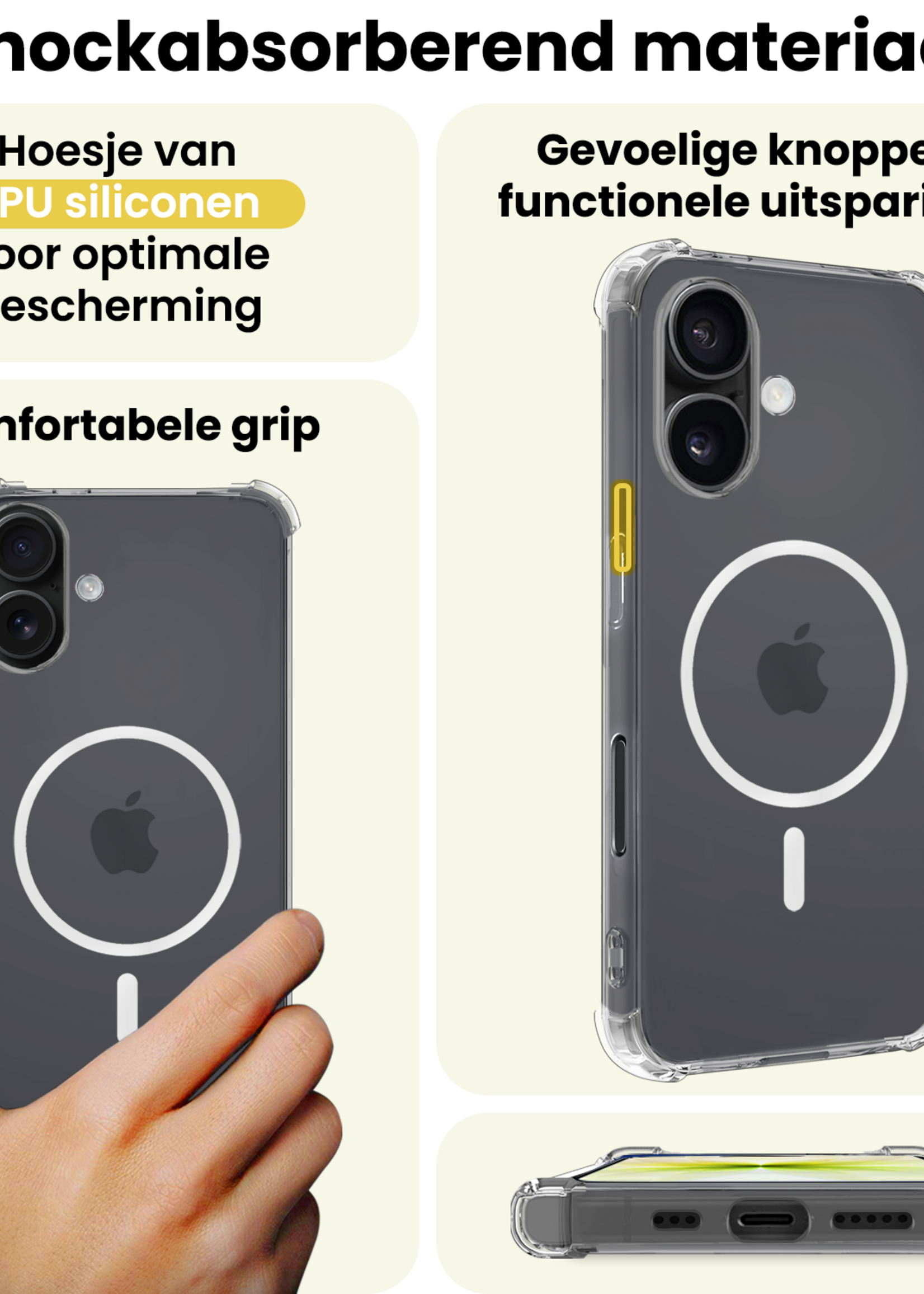 LUQ LUQ iPhone 17 Magsafe Hoesje Transparant Met Screenprotector