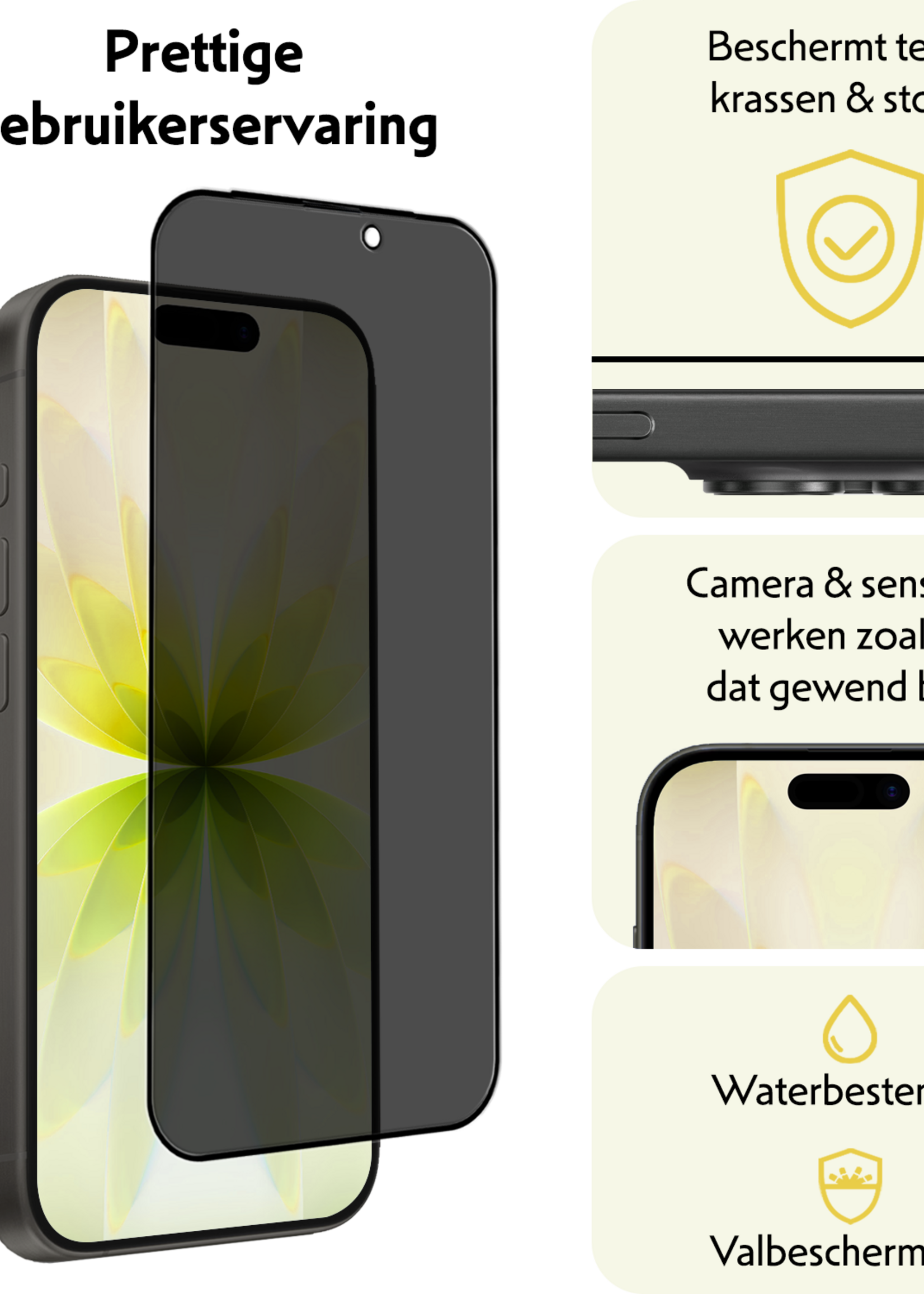 LUQ LUQ iPhone 17 Screenprotector Glas Privacy - 3 PACK