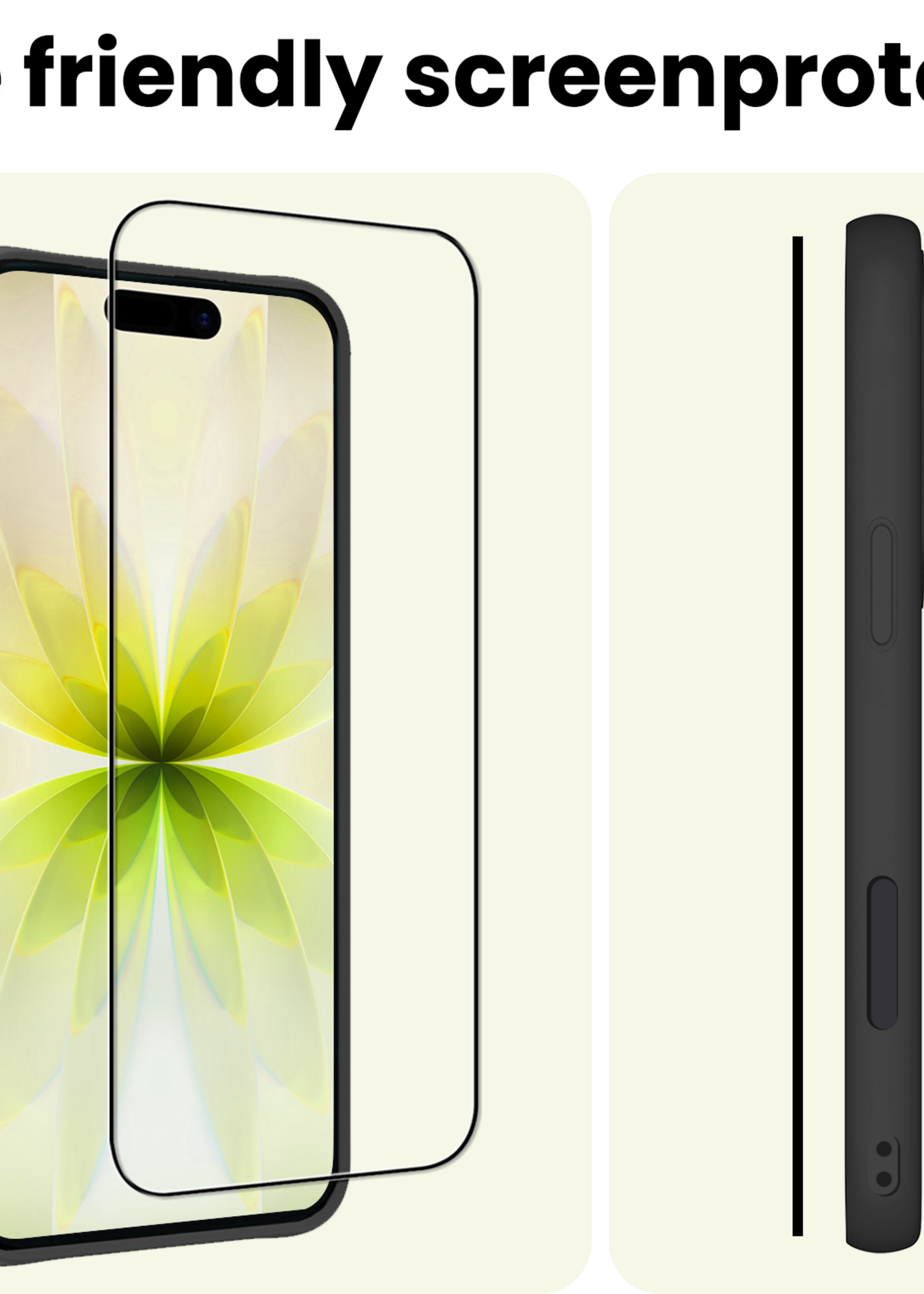 LUQ LUQ iPhone 17 Screenprotector Glas Full Cover 2D - 3 PACK