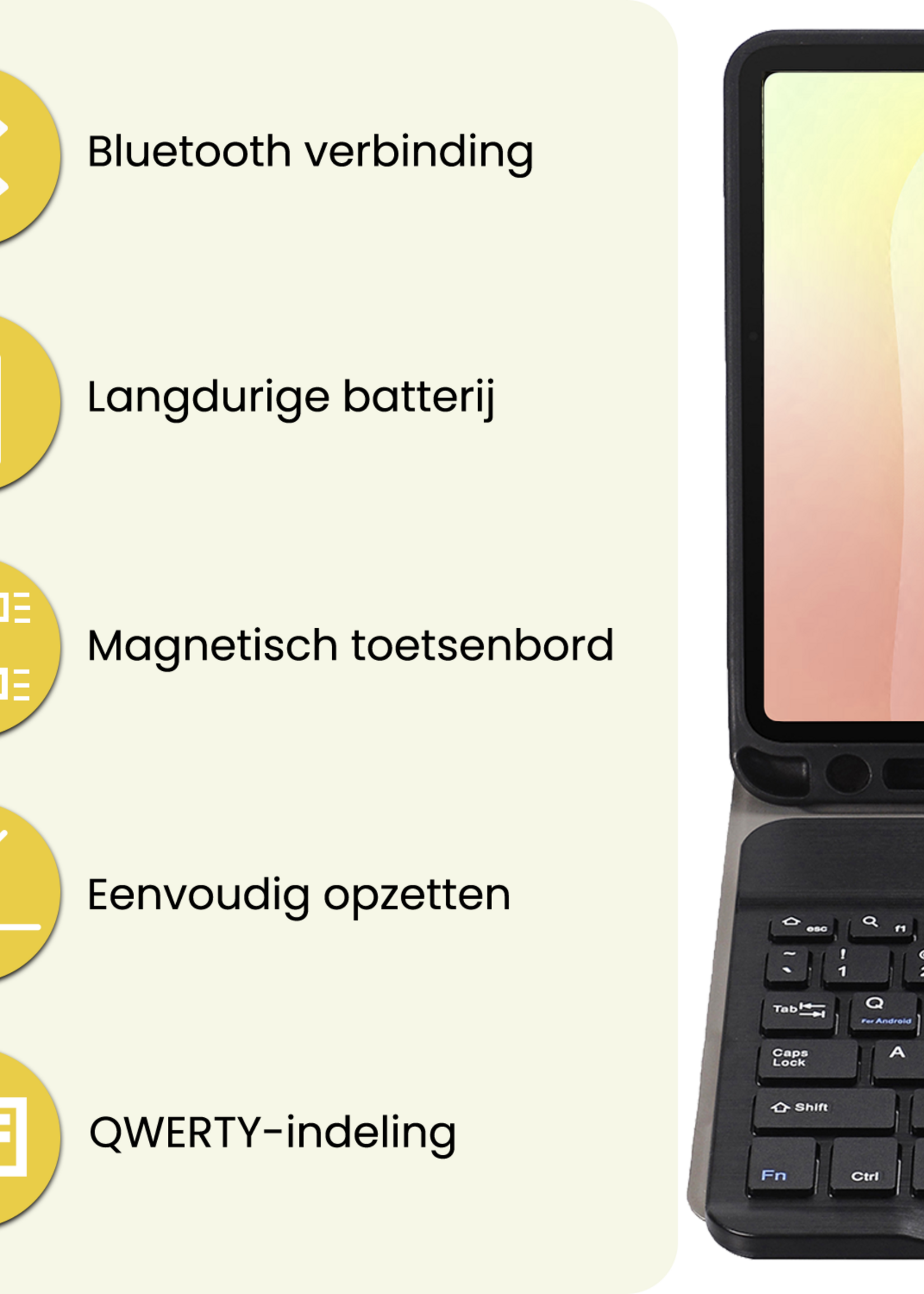LUQ LUQ Samsung Galaxy Tab S11 Toetsenbordhoes - Zwart