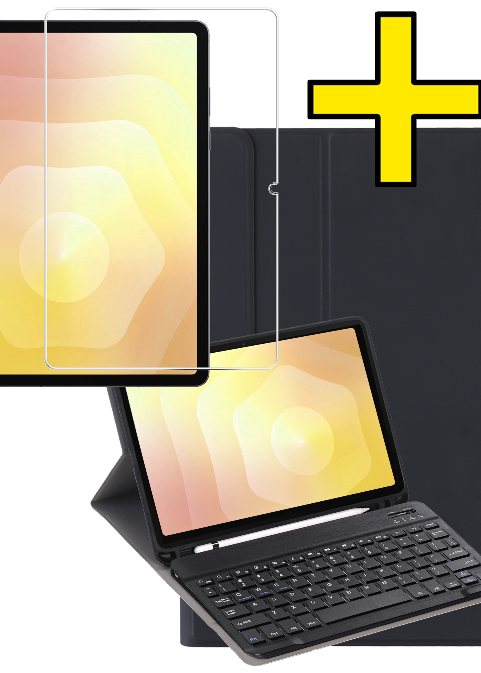 LUQ LUQ Samsung Galaxy Tab S11 Toetsenbordhoes Met Screenprotector - Zwart