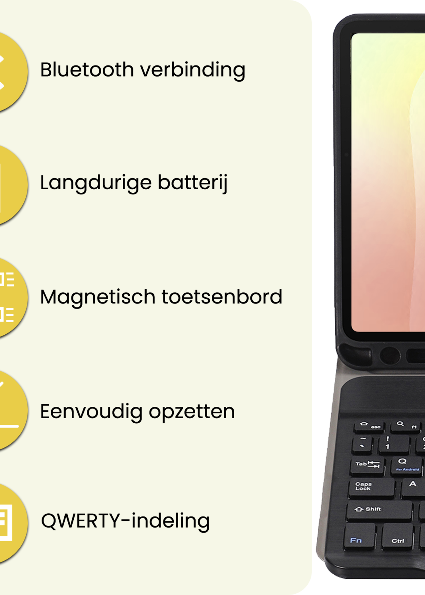 LUQ LUQ Samsung Galaxy Tab S11 Toetsenbordhoes Met Screenprotector - Zwart