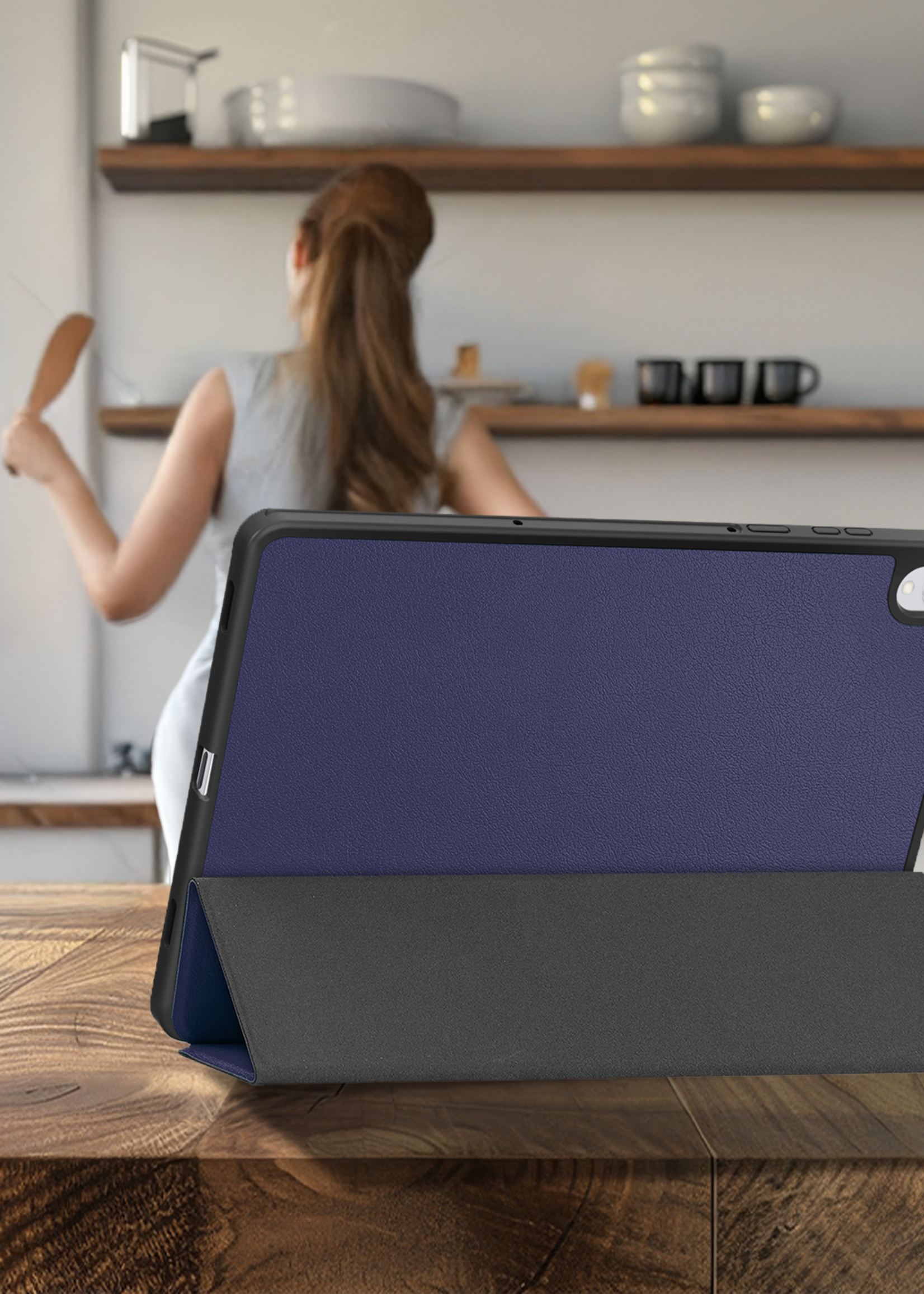 LUQ LUQ Samsung Galaxy Tab S11 Hoesje Met Uitsparing S Pen - Donkerblauw