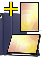 LUQ LUQ Samsung Galaxy Tab S11 Hoesje Met Uitsparing S Pen Met Screenprotector - Donkerblauw