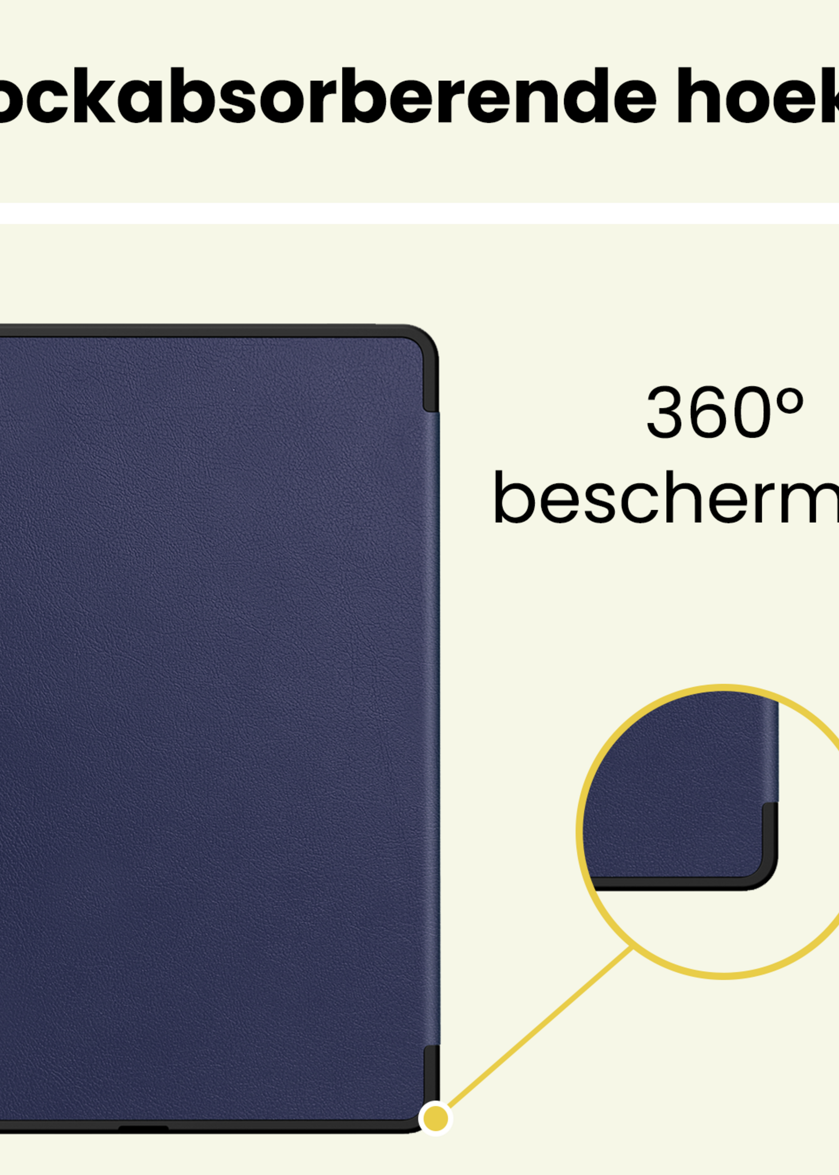 LUQ LUQ Samsung Galaxy Tab S11 Hoesje Met Uitsparing S Pen Met Screenprotector - Donkerblauw