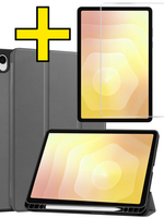 LUQ LUQ Samsung Galaxy Tab S11 Hoesje Met Uitsparing S Pen Met Screenprotector - Grijs