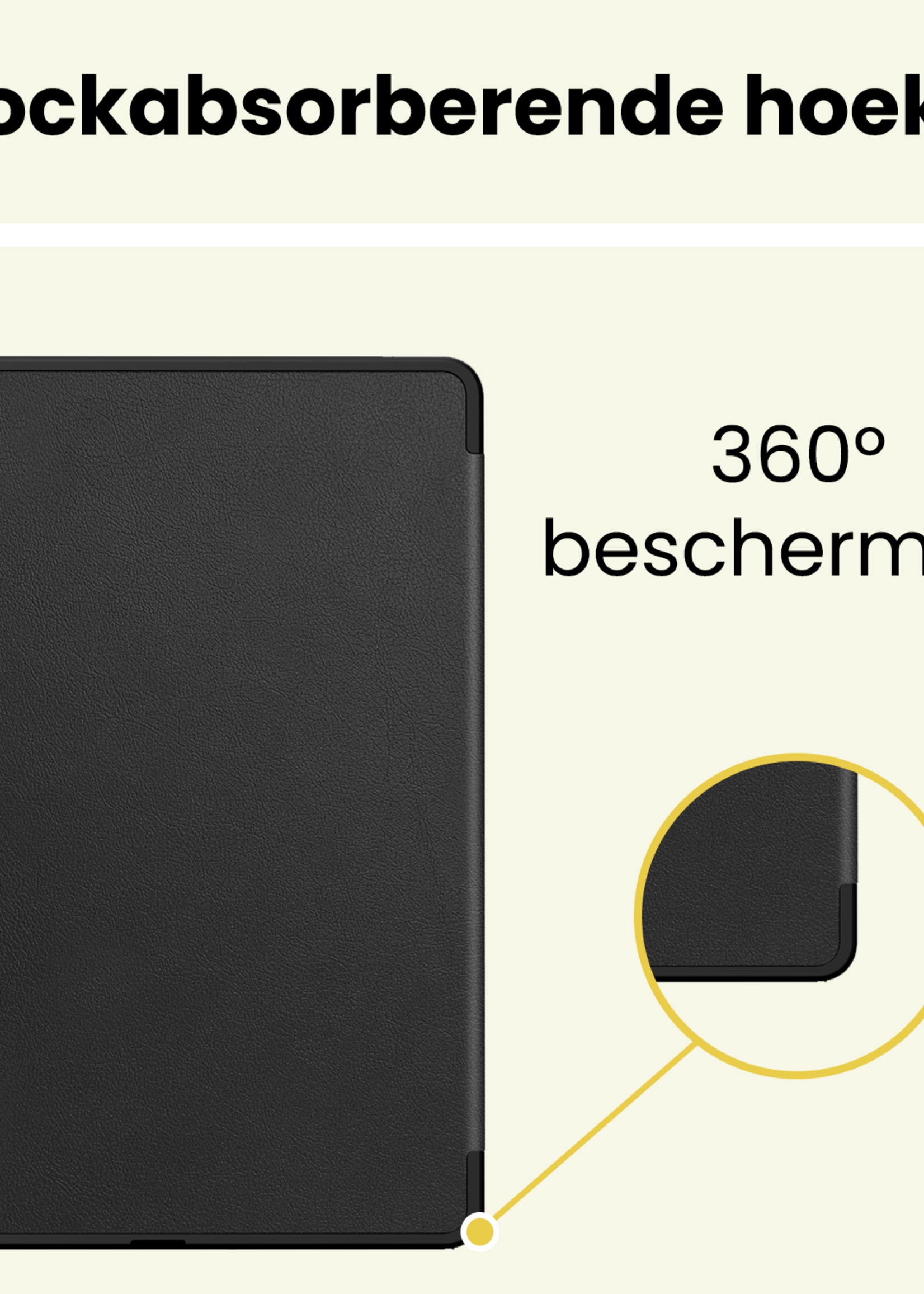 LUQ LUQ Samsung Galaxy Tab S11 Hoesje Met Uitsparing S Pen Met Screenprotector - Zwart