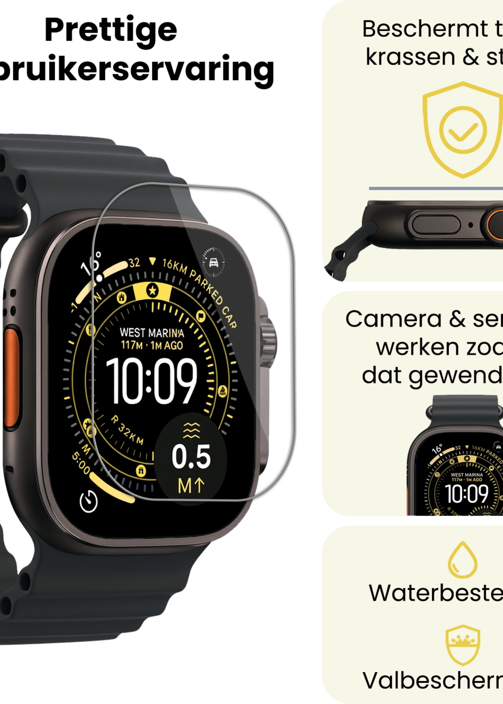 LUQ LUQ Apple Watch Ultra 3 Screenprotector - 3 PACK