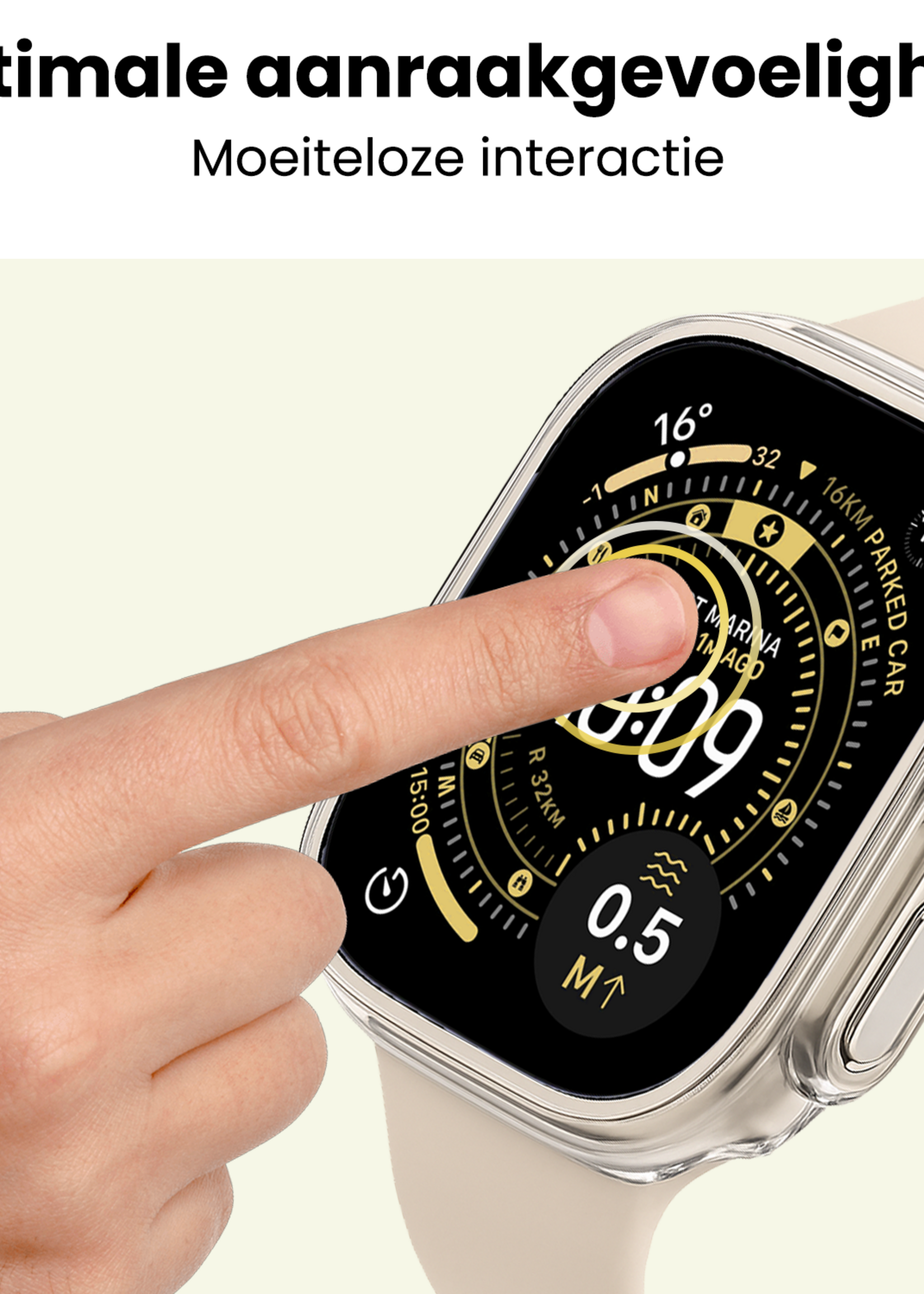 LUQ LUQ Apple Watch Ultra 3 Hoesje Siliconen Transparant - 49 mm